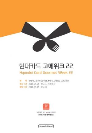 현대카드, 25~31일 '고메위크(Gourmet Week) 22' 개최